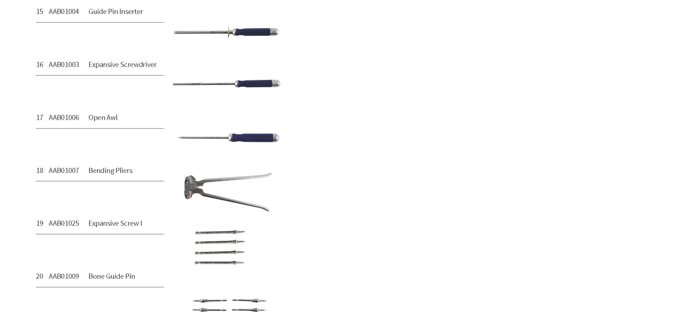 Anterior Cervical Plate Instrument Set -I